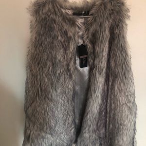 Rachel Zoe Gray Faux Fur Vest